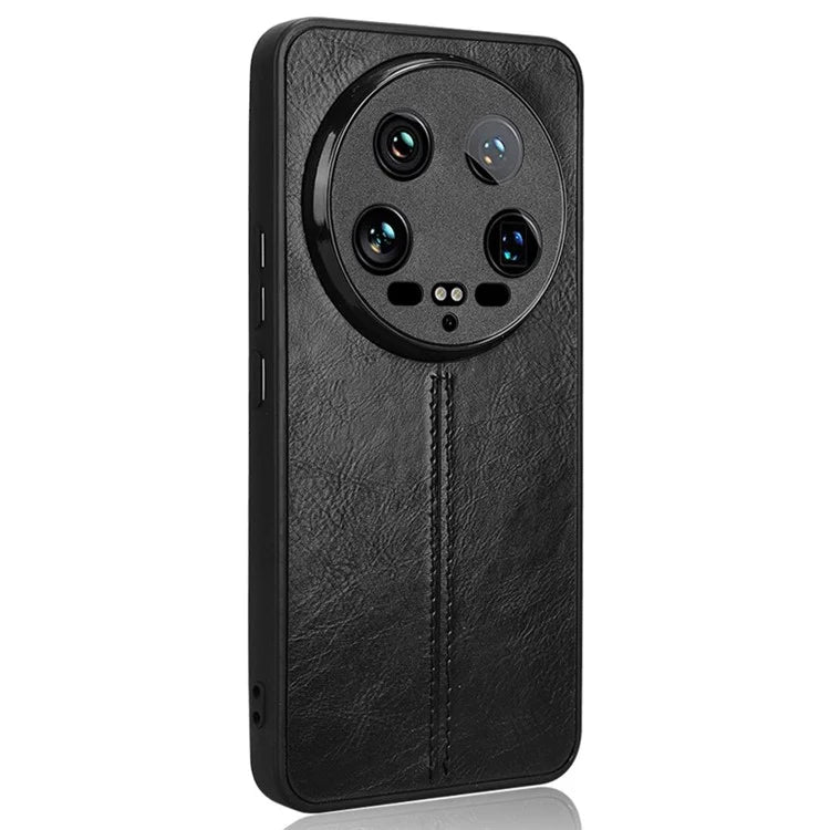 For Xiaomi 14 Ultra Phone Cover Cowhide Texture Stitching Line Shockproof Back Case