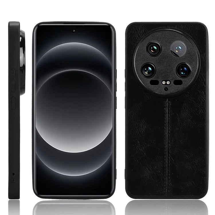 For Xiaomi 14 Ultra Phone Cover Cowhide Texture Stitching Line Shockproof Back Case