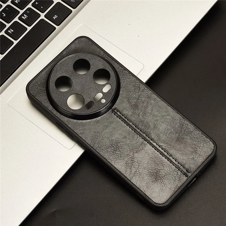 For Xiaomi 14 Ultra Phone Cover Cowhide Texture Stitching Line Shockproof Back Case