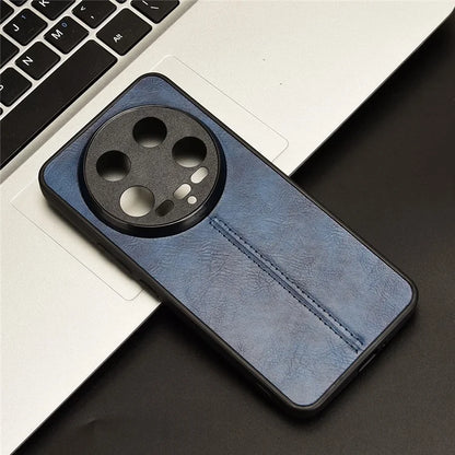 For Xiaomi 14 Ultra Phone Cover Cowhide Texture Stitching Line Shockproof Back Case