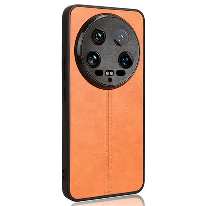 For Xiaomi 14 Ultra Phone Cover Cowhide Texture Stitching Line Shockproof Back Case