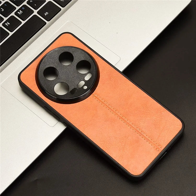 For Xiaomi 14 Ultra Phone Cover Cowhide Texture Stitching Line Shockproof Back Case