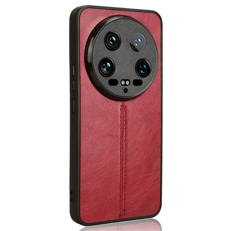For Xiaomi 14 Ultra Phone Cover Cowhide Texture Stitching Line Shockproof Back Case