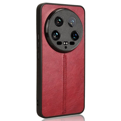 For Xiaomi 14 Ultra Phone Cover Cowhide Texture Stitching Line Shockproof Back Case