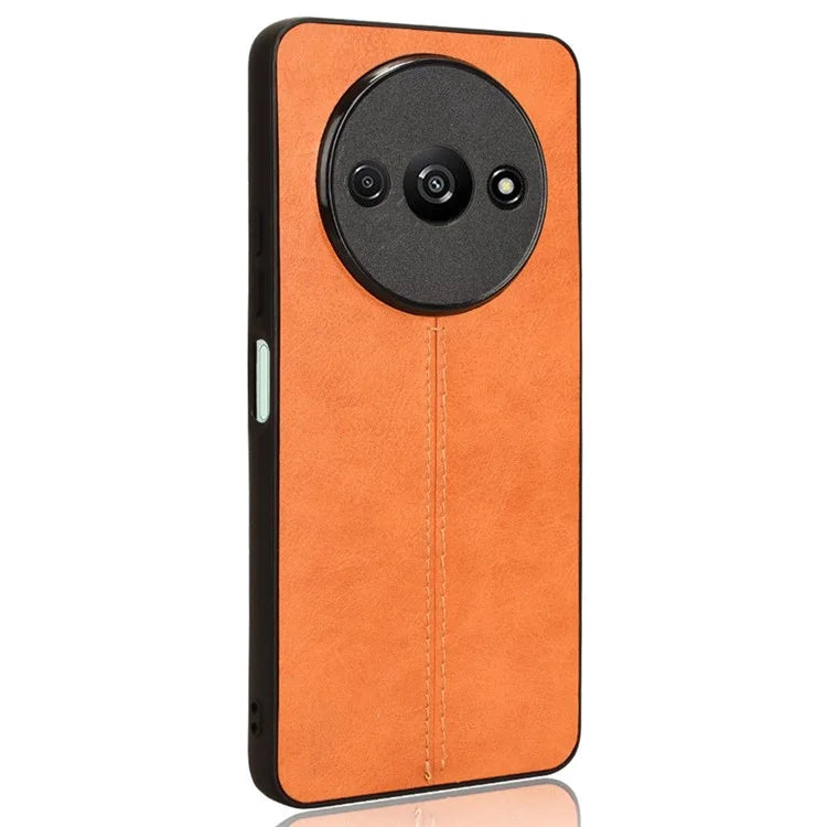 For Xiaomi Redmi A3 Cell Phone Case Stitching Line Design Leather Coated TPU+PC Cover