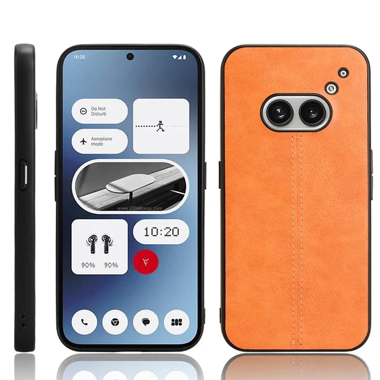 For Nothing Phone (2a) Cell Phone Case Cowhide Texture Shock Absorbing Protection Cover