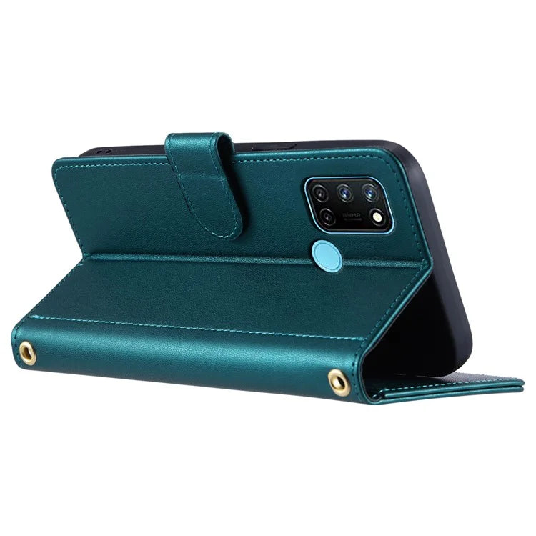 For Realme 7i (Global) / C17 Crossbody Case Rhombus Pattern Stand Function Leather Phone Cover