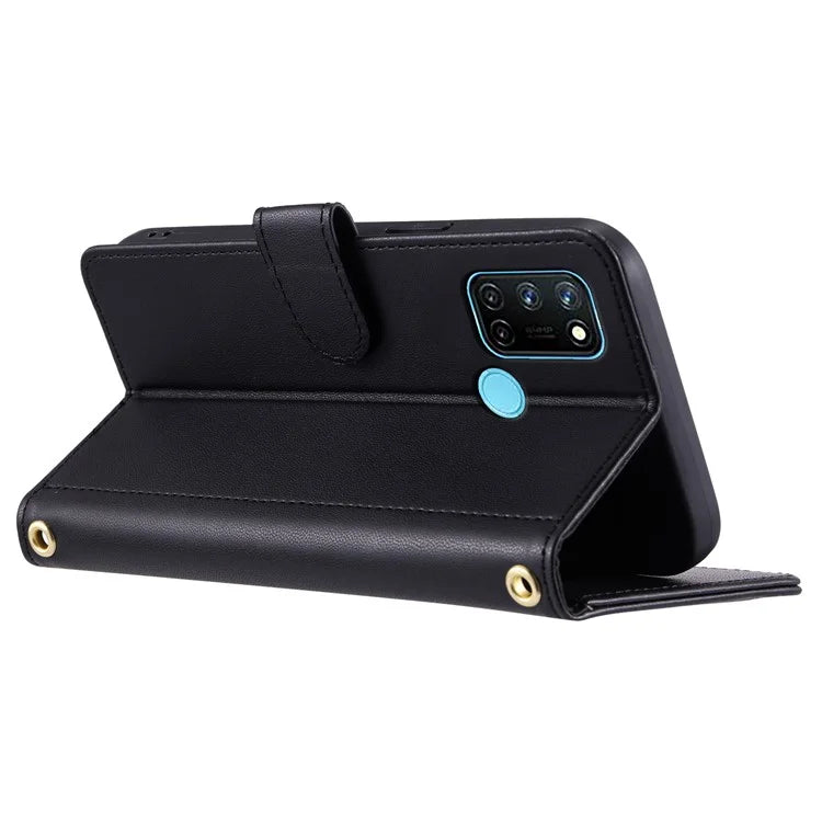 For Realme 7i (Global) / C17 Crossbody Case Rhombus Pattern Stand Function Leather Phone Cover