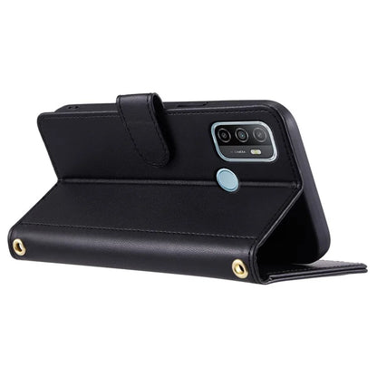 Crossbody Case for Oppo A53 (2020) / A32 (2020) / A53s 4G / A33 (2020) / A11s , Rhombus Grid PU Leather Folio Phone Cover
