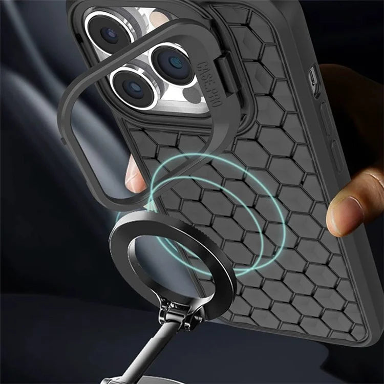 For iPhone 12 Pro Max TPU Case Kickstand Heat Dissipation Phone Cover Compatible with MagSafe