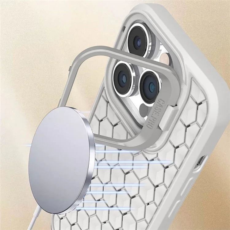 For iPhone 12 Pro Max TPU Case Kickstand Heat Dissipation Phone Cover Compatible with MagSafe