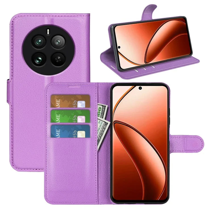 For Realme 12 Pro 5G / 12 Pro+ 5G Case Litchi Texture PU Leather Anti-Scratch Phone Cover