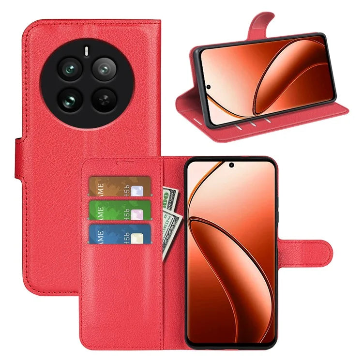 For Realme 12 Pro 5G / 12 Pro+ 5G Case Litchi Texture PU Leather Anti-Scratch Phone Cover