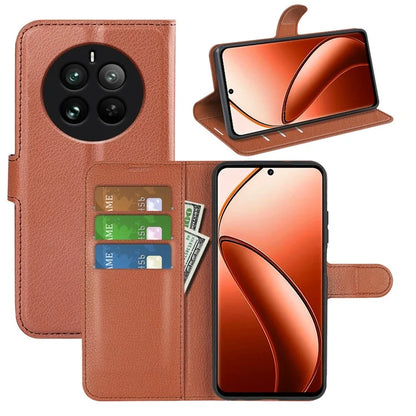 For Realme 12 Pro 5G / 12 Pro+ 5G Case Litchi Texture PU Leather Anti-Scratch Phone Cover