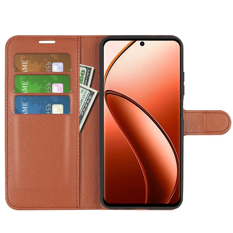 For Realme 12 Pro 5G / 12 Pro+ 5G Case Litchi Texture PU Leather Anti-Scratch Phone Cover