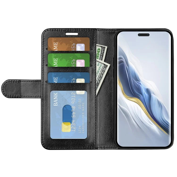 For Honor Magic6 Pro 5G Wallet Case Anti-Drop PU Leather Phone Cover