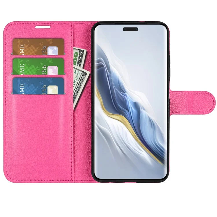 For Honor Magic6 Pro 5G Phone Case Litchi Texture PU Leather Flip Cover