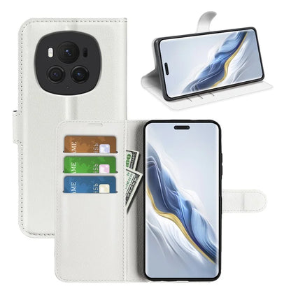 For Honor Magic6 Pro 5G Phone Case Litchi Texture PU Leather Flip Cover