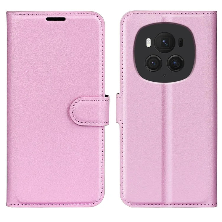 For Honor Magic6 Pro 5G Phone Case Litchi Texture PU Leather Flip Cover