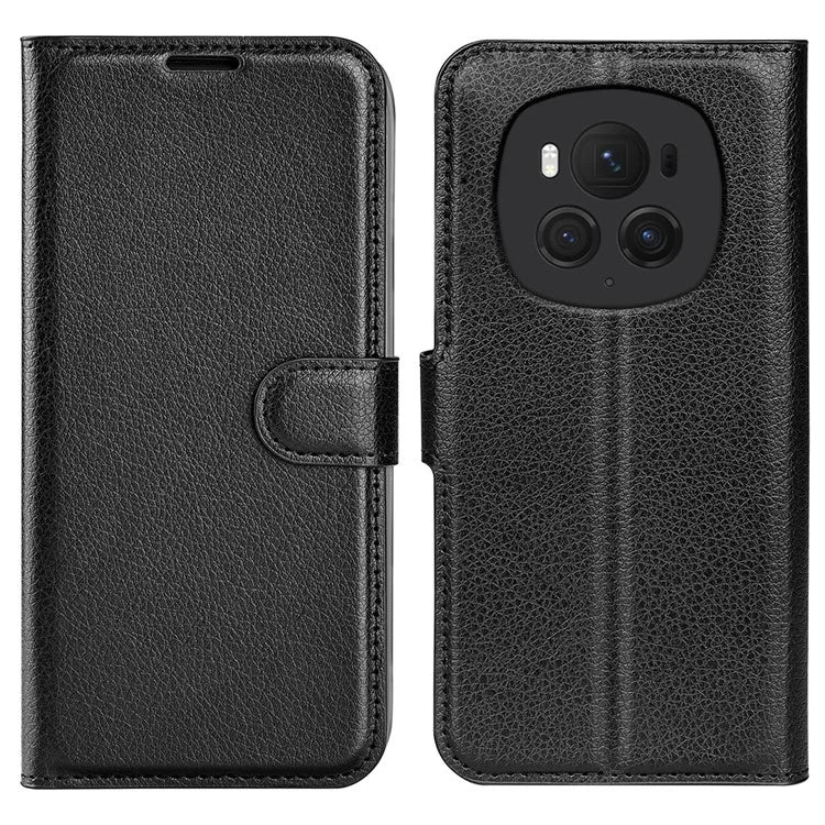 For Honor Magic6 Pro 5G Phone Case Litchi Texture PU Leather Flip Cover