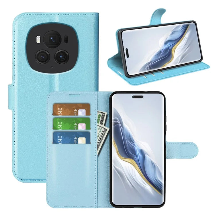For Honor Magic6 Pro 5G Phone Case Litchi Texture PU Leather Flip Cover