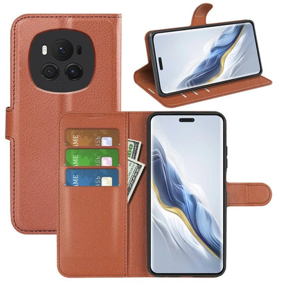 For Honor Magic6 Pro 5G Phone Case Litchi Texture PU Leather Flip Cover