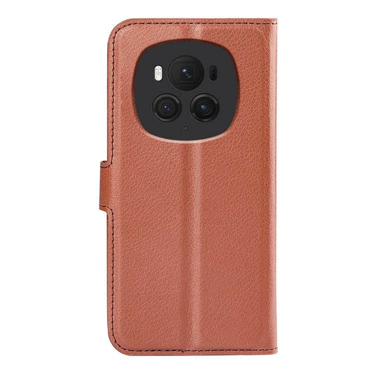 For Honor Magic6 Pro 5G Phone Case Litchi Texture PU Leather Flip Cover