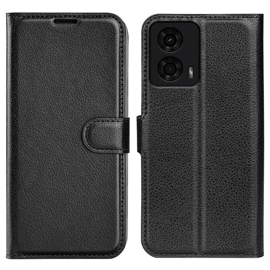 For Motorola Moto G24 4G / G04 4G Leather Case Litchi Texture Card Holder Phone Cover