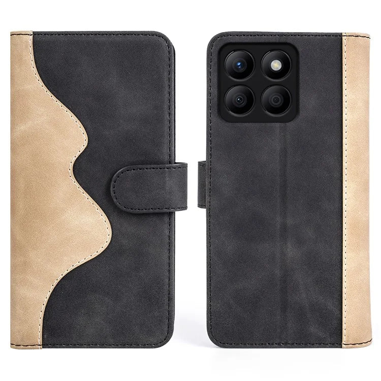 For Honor X8b 4G Cell Phone Cases Bump Proof PU Leather Color Splicing Cover