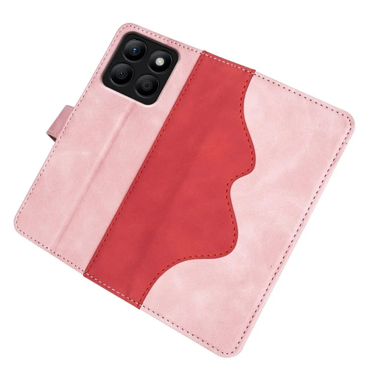 For Honor X8b 4G Cell Phone Cases Bump Proof PU Leather Color Splicing Cover