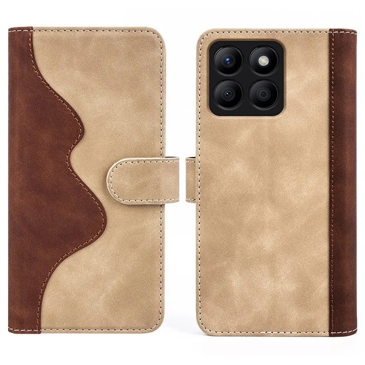For Honor X8b 4G Cell Phone Cases Bump Proof PU Leather Color Splicing Cover