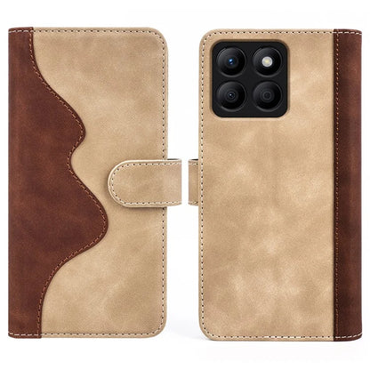 For Honor X8b 4G Cell Phone Cases Bump Proof PU Leather Color Splicing Cover