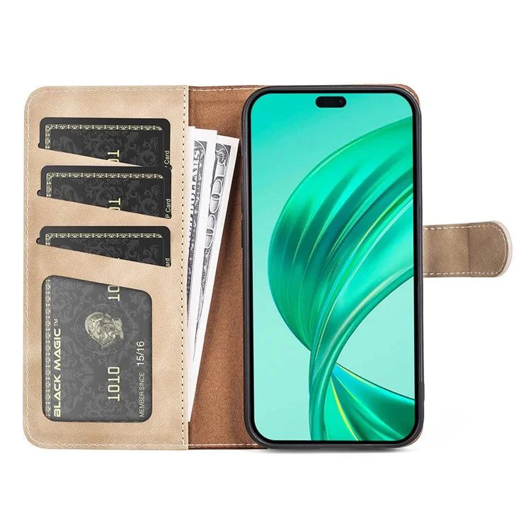 For Honor X8b 4G Cell Phone Cases Bump Proof PU Leather Color Splicing Cover