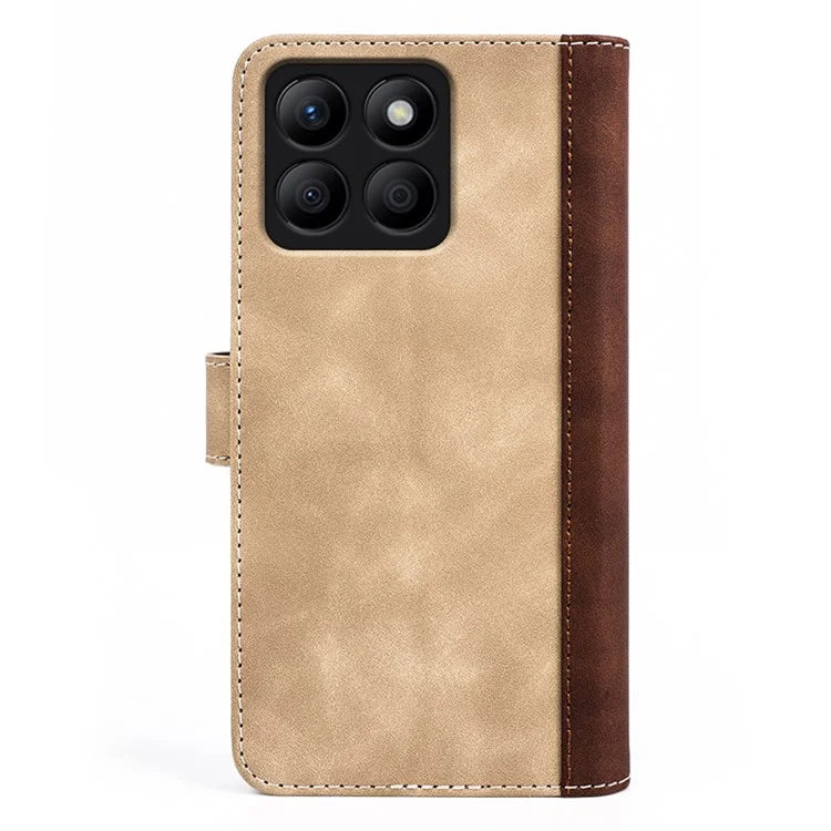 For Honor X8b 4G Cell Phone Cases Bump Proof PU Leather Color Splicing Cover