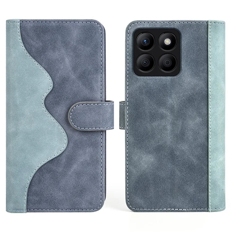 For Honor X8b 4G Cell Phone Cases Bump Proof PU Leather Color Splicing Cover