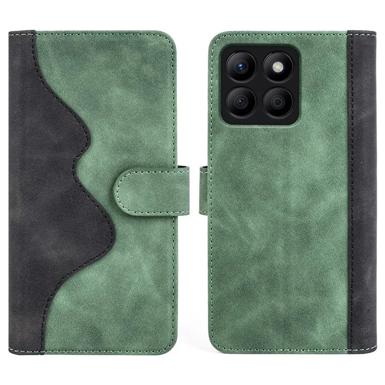 For Honor X8b 4G Cell Phone Cases Bump Proof PU Leather Color Splicing Cover