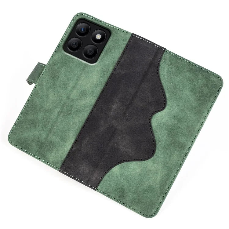 For Honor X8b 4G Cell Phone Cases Bump Proof PU Leather Color Splicing Cover