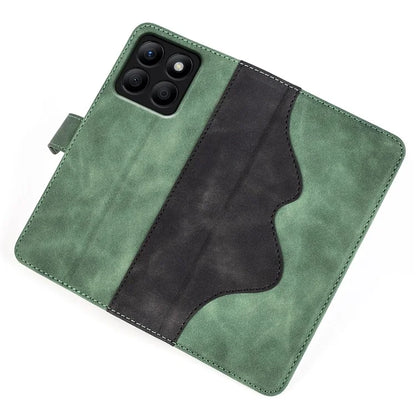 For Honor X8b 4G Cell Phone Cases Bump Proof PU Leather Color Splicing Cover
