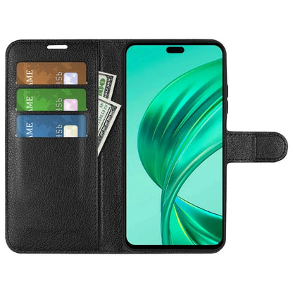 For Honor X8b 4G Leather Wallet Case Litchi Texture Protective Phone Cover