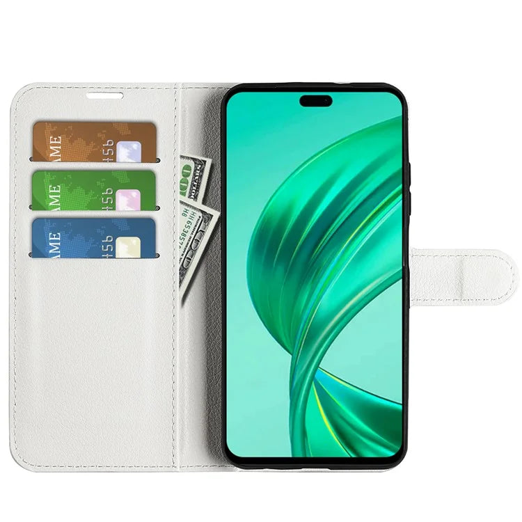 For Honor X8b 4G Leather Wallet Case Litchi Texture Protective Phone Cover