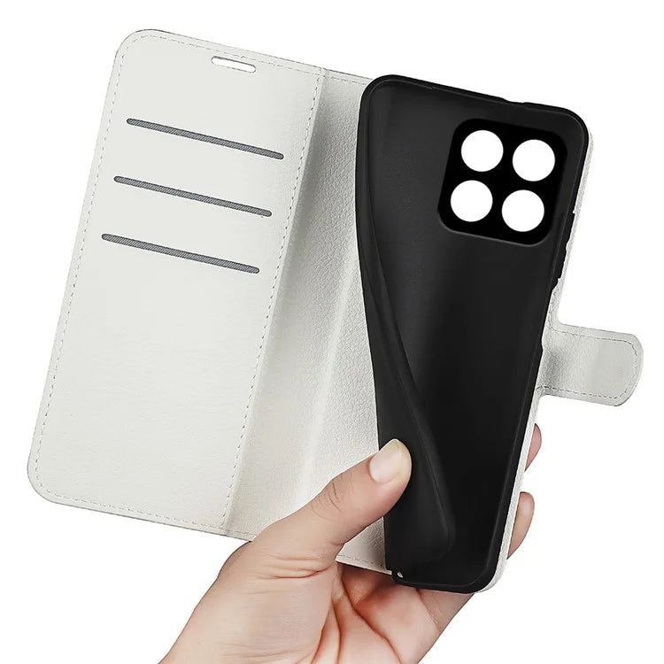 For Honor X8b 4G Leather Wallet Case Litchi Texture Protective Phone Cover