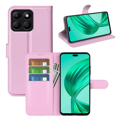 For Honor X8b 4G Leather Wallet Case Litchi Texture Protective Phone Cover