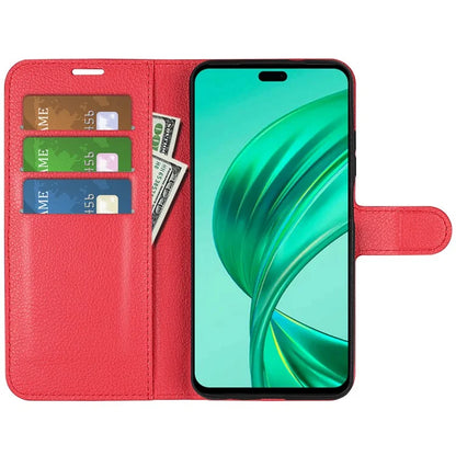 For Honor X8b 4G Leather Wallet Case Litchi Texture Protective Phone Cover