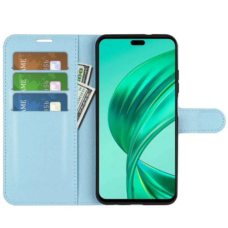 For Honor X8b 4G Leather Wallet Case Litchi Texture Protective Phone Cover