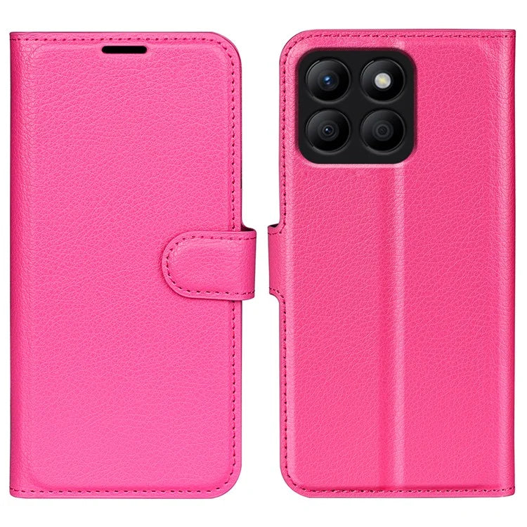For Honor X8b 4G Leather Wallet Case Litchi Texture Protective Phone Cover