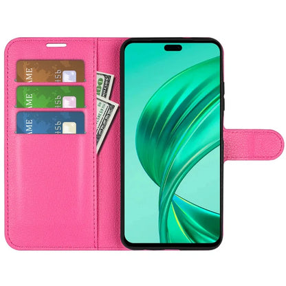 For Honor X8b 4G Leather Wallet Case Litchi Texture Protective Phone Cover