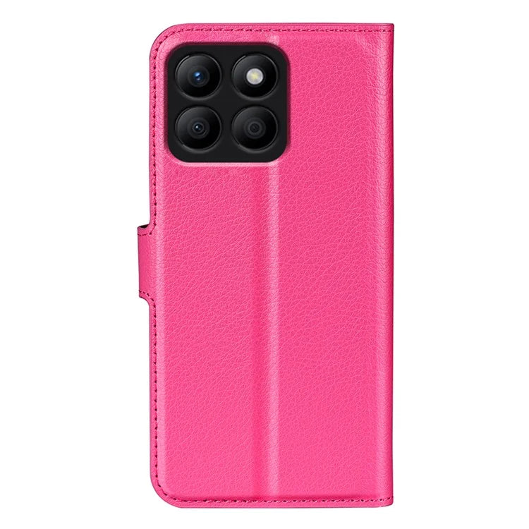 For Honor X8b 4G Leather Wallet Case Litchi Texture Protective Phone Cover