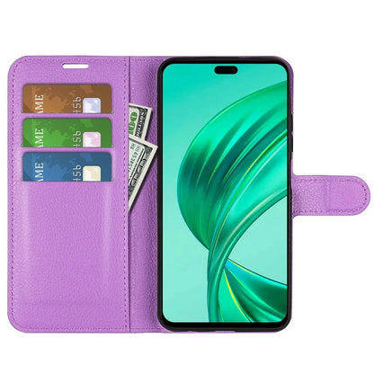 For Honor X8b 4G Leather Wallet Case Litchi Texture Protective Phone Cover