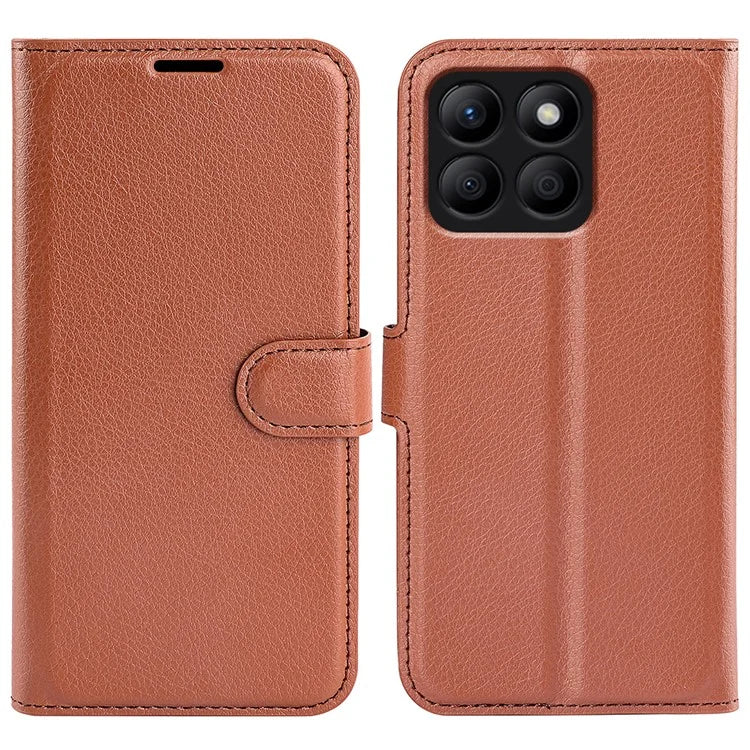 For Honor X8b 4G Leather Wallet Case Litchi Texture Protective Phone Cover
