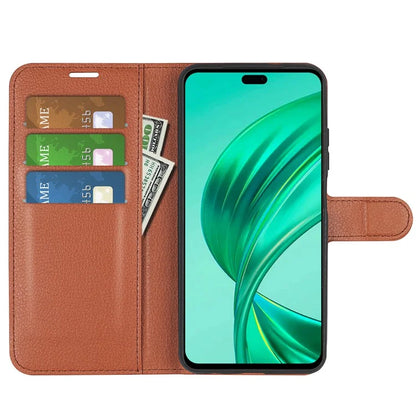For Honor X8b 4G Leather Wallet Case Litchi Texture Protective Phone Cover